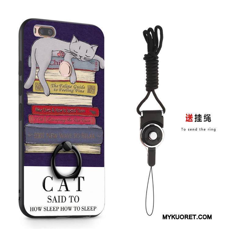 Kuori Mi A1 Laukut Rengas Sininen, Kotelo Mi A1 Pehmeä Neste Silmukka Puhelimen Kuoret