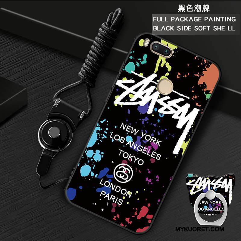 Kuori Mi A1 Pehmeä Neste Rengas Ripustettavat Koristeet, Kotelo Mi A1 Suojaus Harmaa Puhelimen Kuoret