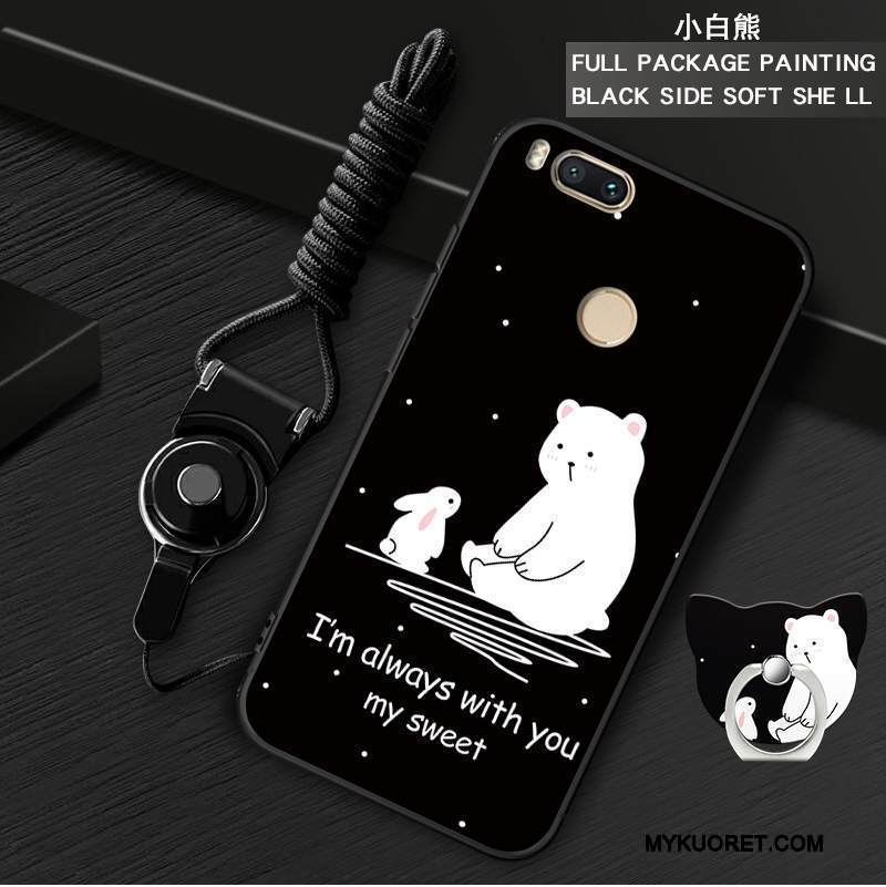 Kuori Mi A1 Pehmeä Neste Rengas Ripustettavat Koristeet, Kotelo Mi A1 Suojaus Harmaa Puhelimen Kuoret