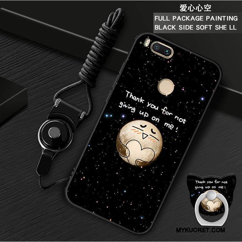 Kuori Mi A1 Pehmeä Neste Rengas Ripustettavat Koristeet, Kotelo Mi A1 Suojaus Harmaa Puhelimen Kuoret