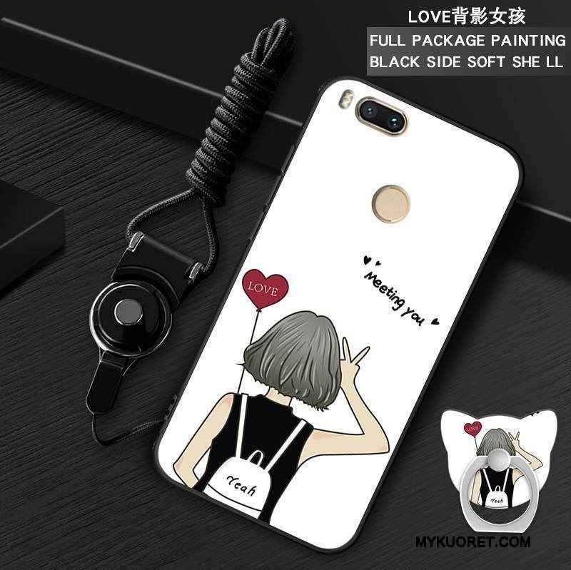 Kuori Mi A1 Pehmeä Neste Rengas Ripustettavat Koristeet, Kotelo Mi A1 Suojaus Harmaa Puhelimen Kuoret