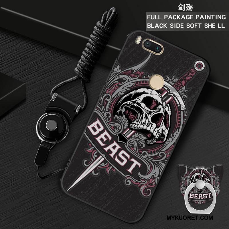 Kuori Mi A1 Pehmeä Neste Rengas Ripustettavat Koristeet, Kotelo Mi A1 Suojaus Harmaa Puhelimen Kuoret