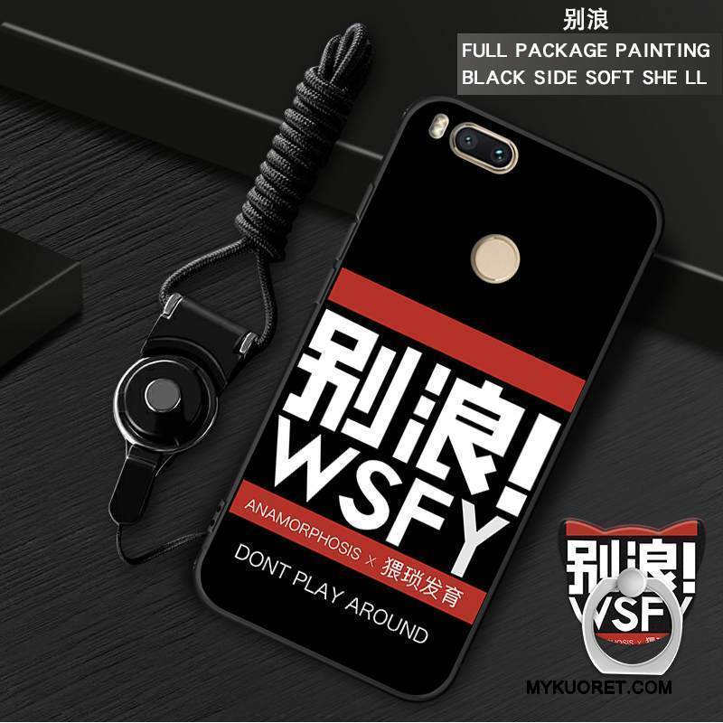 Kuori Mi A1 Pehmeä Neste Rengas Ripustettavat Koristeet, Kotelo Mi A1 Suojaus Harmaa Puhelimen Kuoret