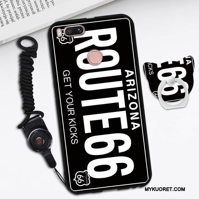 Kuori Mi A1 Sarjakuva Persoonallisuus Pieni, Kotelo Mi A1 Pehmeä Neste Ripustettava Kaula Musta