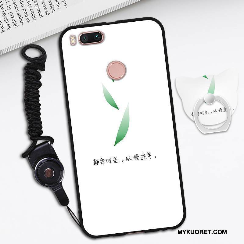 Kuori Mi A1 Sarjakuva Persoonallisuus Pieni, Kotelo Mi A1 Pehmeä Neste Ripustettava Kaula Musta