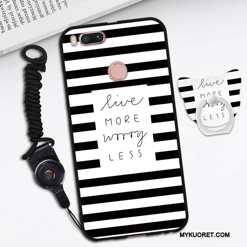 Kuori Mi A1 Sarjakuva Persoonallisuus Pieni, Kotelo Mi A1 Pehmeä Neste Ripustettava Kaula Musta