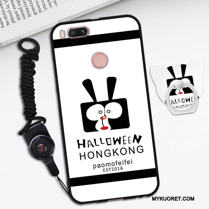 Kuori Mi A1 Sarjakuva Persoonallisuus Pieni, Kotelo Mi A1 Pehmeä Neste Ripustettava Kaula Musta