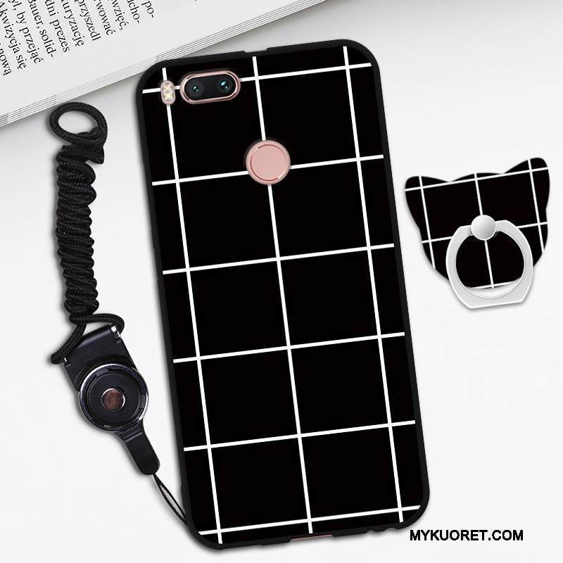 Kuori Mi A1 Sarjakuva Persoonallisuus Pieni, Kotelo Mi A1 Pehmeä Neste Ripustettava Kaula Musta