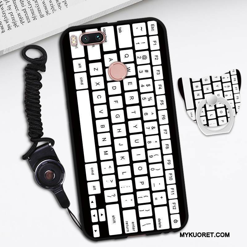 Kuori Mi A1 Sarjakuva Persoonallisuus Pieni, Kotelo Mi A1 Pehmeä Neste Ripustettava Kaula Musta