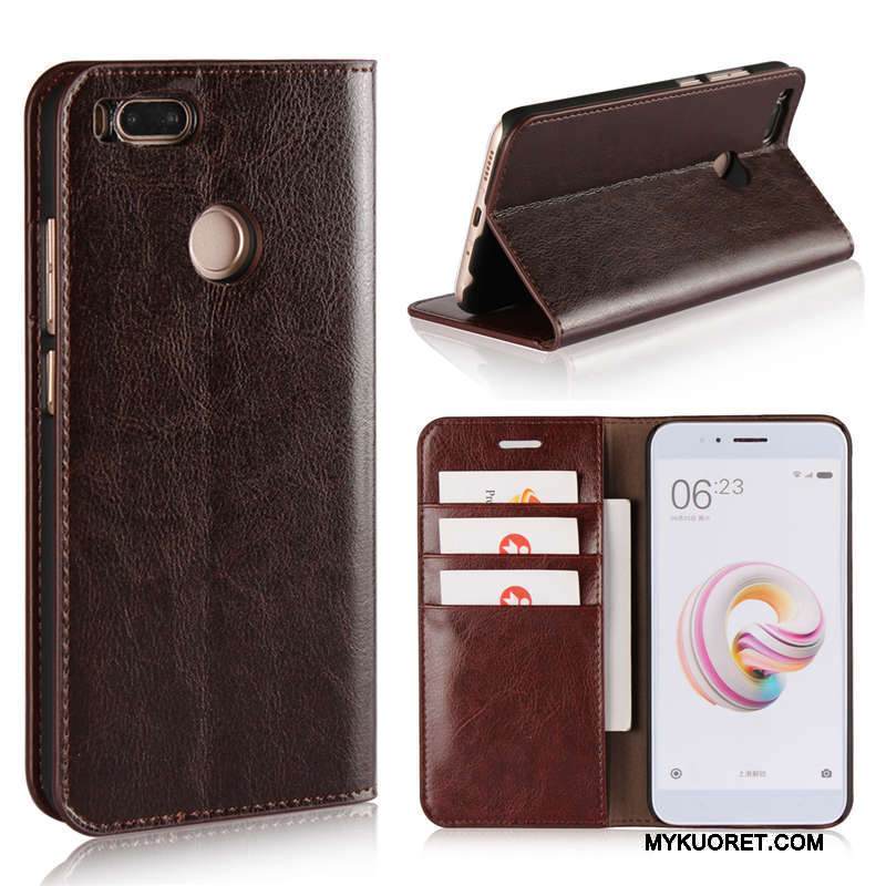 Kuori Mi A1 Suojaus Pieni Kortti, Kotelo Mi A1 Nahka Puhelimen Kuoret