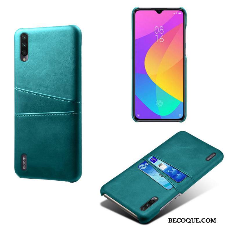 Kuori Mi A3 Nahka Murtumaton Kortti, Kotelo Mi A3 Suojaus Vihreä Puhelimen Kuoret