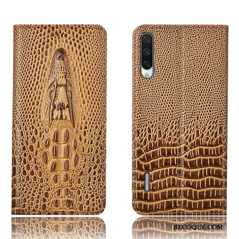 Kuori Mi A3 Suojaus Keltainen Puhelimen Kuoret, Kotelo Mi A3 Nahka Murtumaton Krokotiili