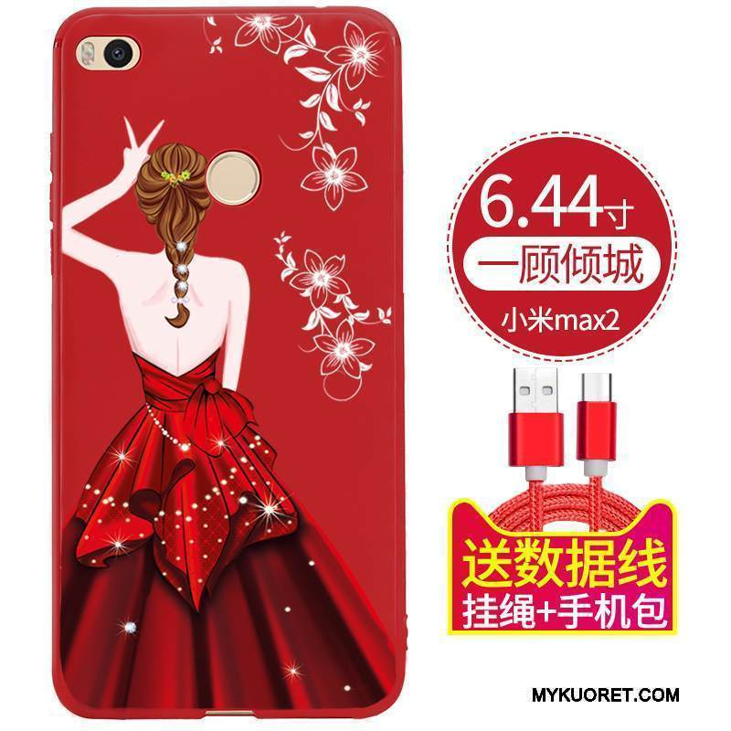 Kuori Mi Max 2 Laukut Pieni Puhelimen Kuoret, Kotelo Mi Max 2 Suojaus Punainen Persoonallisuus