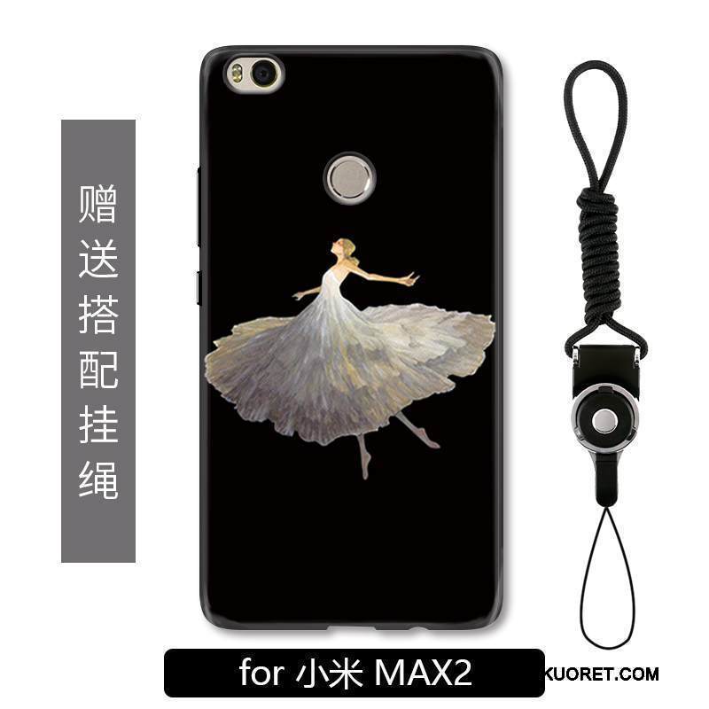 Kuori Mi Max 2 Laukut Puhelimen Kuoret Pieni, Kotelo Mi Max 2 Sarjakuva Musta Murtumaton