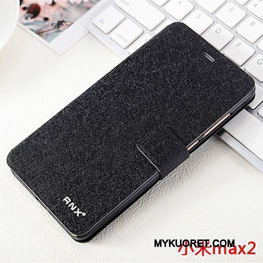 Kuori Mi Max 2 Nahka Murtumaton Puhelimen Kuoret, Kotelo Mi Max 2 Suojaus Sininen Pieni