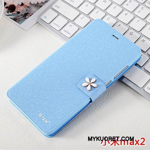 Kuori Mi Max 2 Nahka Murtumaton Puhelimen Kuoret, Kotelo Mi Max 2 Suojaus Sininen Pieni