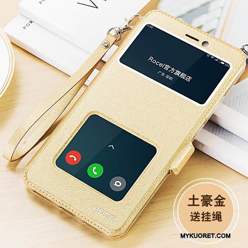 Kuori Mi Max 2 Nahka Puhelimen Kuoret Pieni, Kotelo Mi Max 2 Laukut Murtumaton Kulta