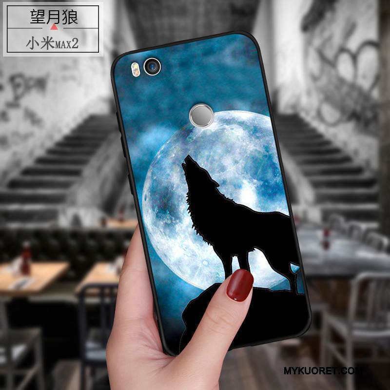 Kuori Mi Max 2 Silikoni Murtumaton Pesty Suede, Kotelo Mi Max 2 Laukut Pieni Vaaleansininen