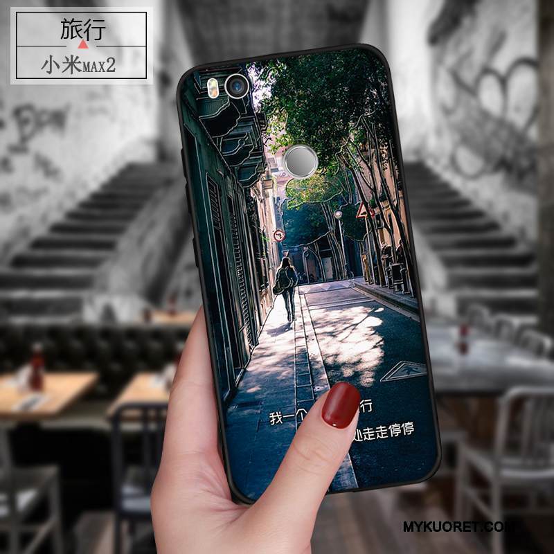 Kuori Mi Max 2 Silikoni Murtumaton Pesty Suede, Kotelo Mi Max 2 Laukut Pieni Vaaleansininen