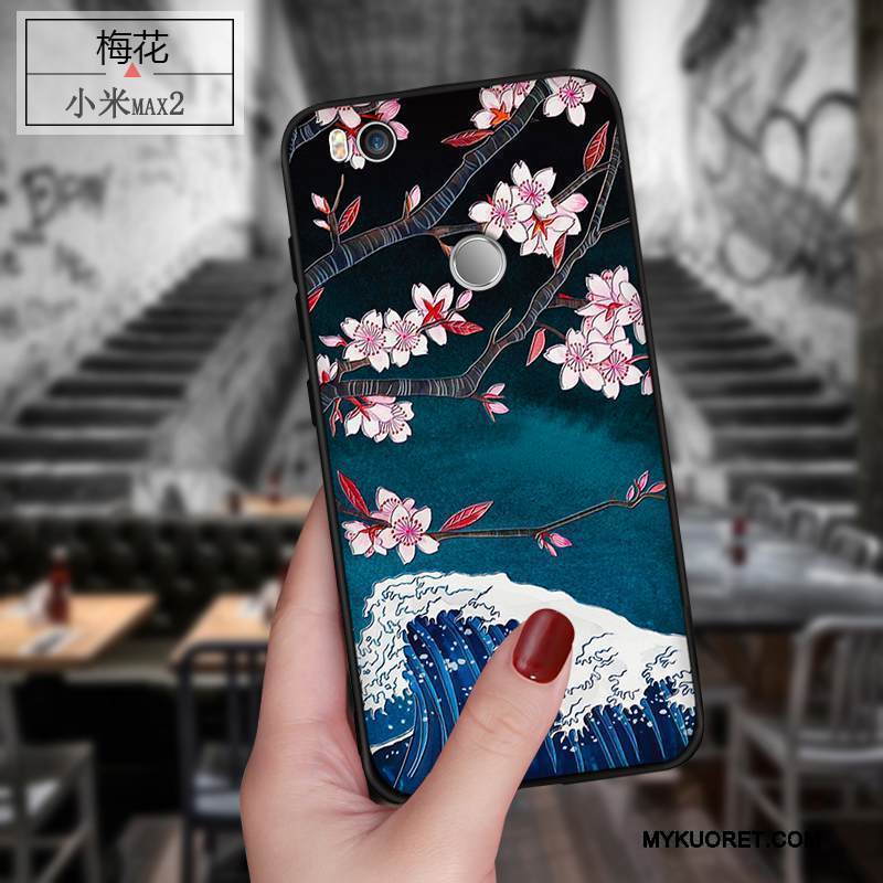 Kuori Mi Max 2 Silikoni Murtumaton Pesty Suede, Kotelo Mi Max 2 Laukut Pieni Vaaleansininen