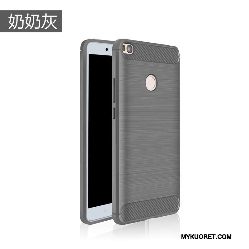 Kuori Mi Max 2 Silikoni Musta Puhelimen Kuoret, Kotelo Mi Max 2 Suojaus Murtumaton Pieni