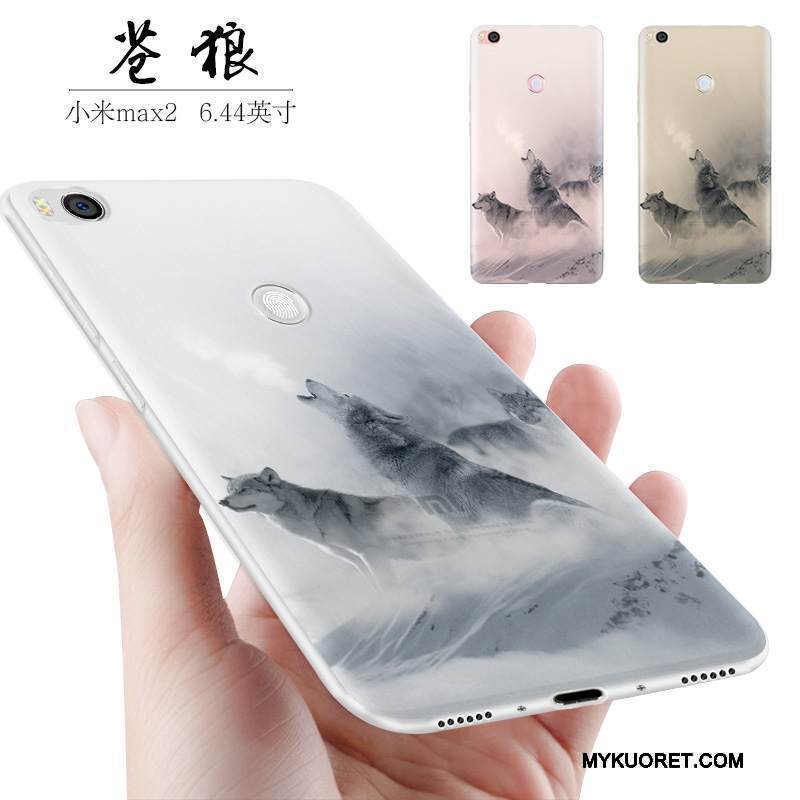 Kuori Mi Max 2 Silikoni Persoonallisuus Sininen, Kotelo Mi Max 2 Laukut Trendi Puhelimen Kuoret