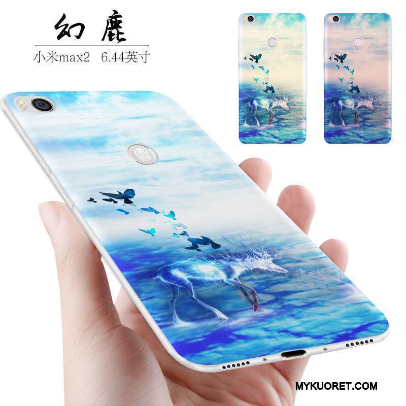Kuori Mi Max 2 Silikoni Persoonallisuus Sininen, Kotelo Mi Max 2 Laukut Trendi Puhelimen Kuoret