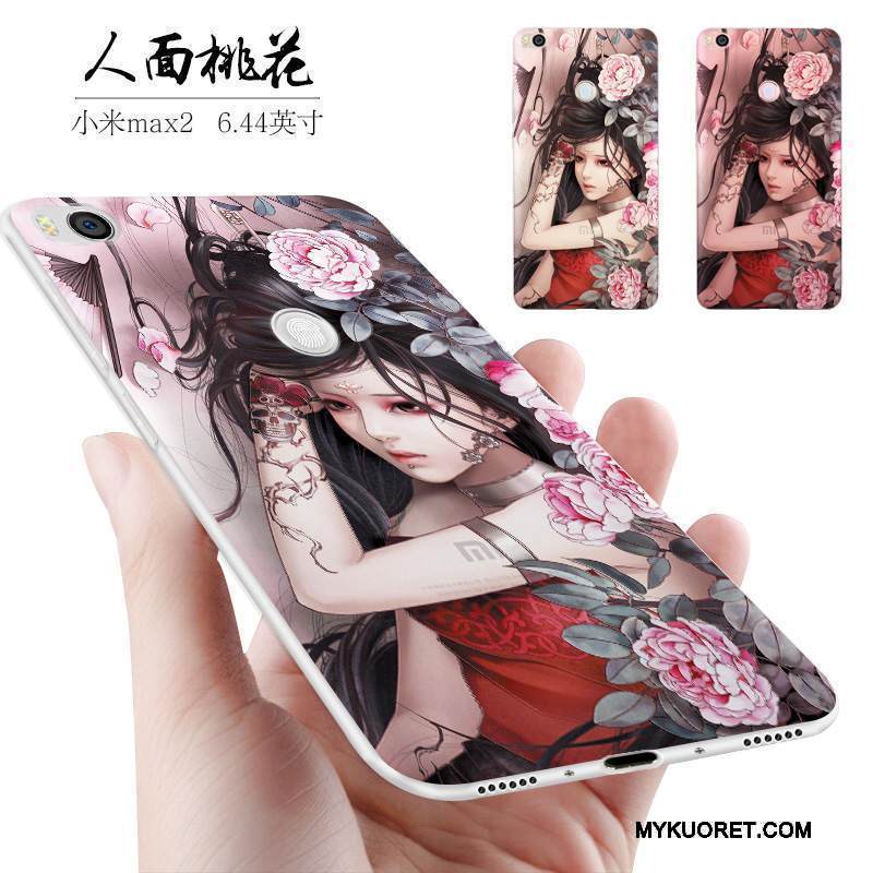 Kuori Mi Max 2 Silikoni Persoonallisuus Sininen, Kotelo Mi Max 2 Laukut Trendi Puhelimen Kuoret