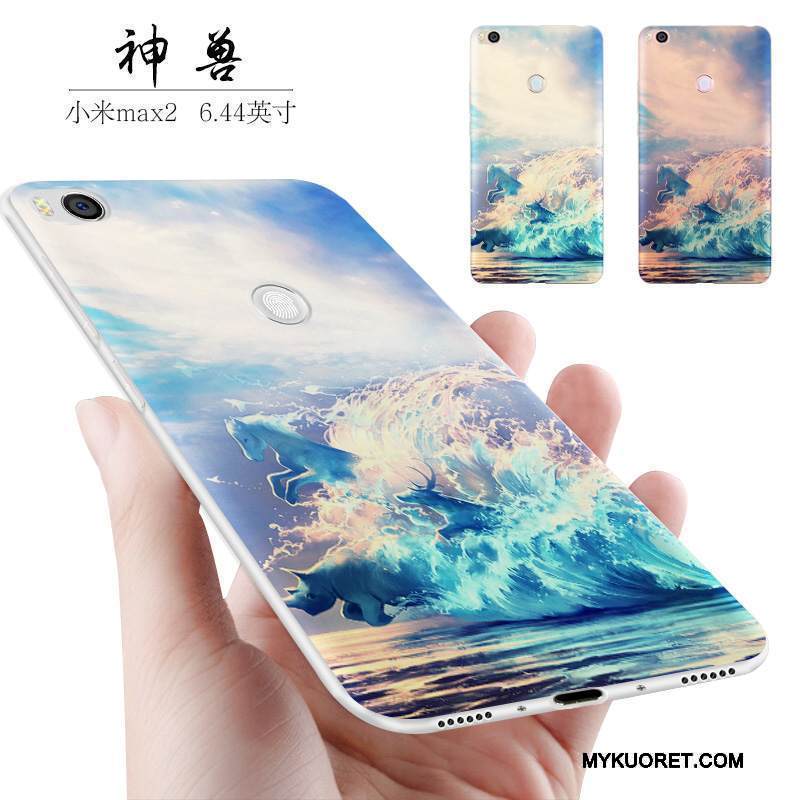 Kuori Mi Max 2 Silikoni Persoonallisuus Sininen, Kotelo Mi Max 2 Laukut Trendi Puhelimen Kuoret