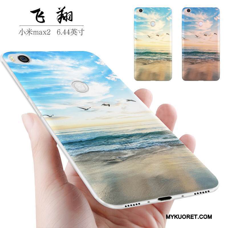 Kuori Mi Max 2 Silikoni Persoonallisuus Sininen, Kotelo Mi Max 2 Laukut Trendi Puhelimen Kuoret