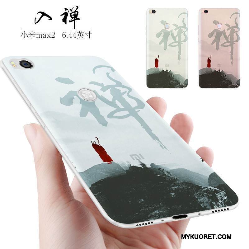 Kuori Mi Max 2 Silikoni Persoonallisuus Sininen, Kotelo Mi Max 2 Laukut Trendi Puhelimen Kuoret