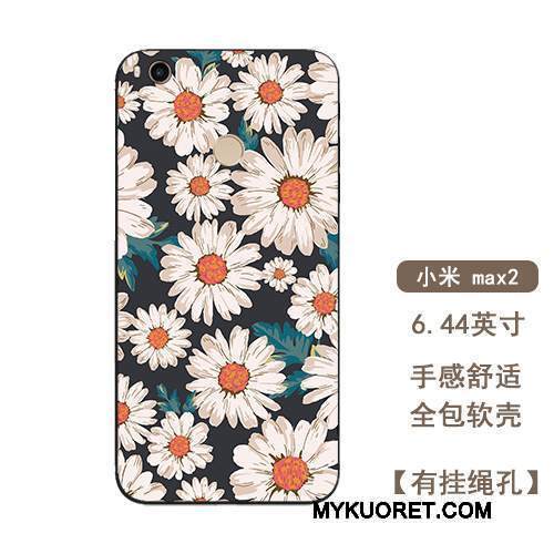 Kuori Mi Max 2 Silikoni Päivänkakkara Musta, Kotelo Mi Max 2 Laukut Taide Murtumaton