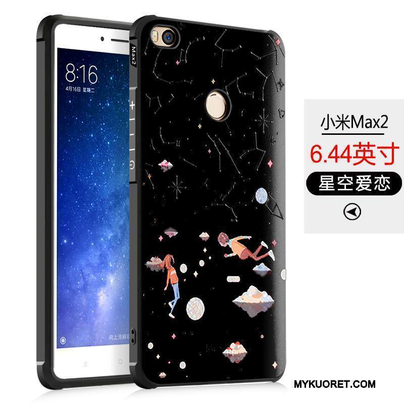 Kuori Mi Max 2 Suojaus Murtumaton Pieni, Kotelo Mi Max 2 Silikoni Musta Puhelimen Kuoret