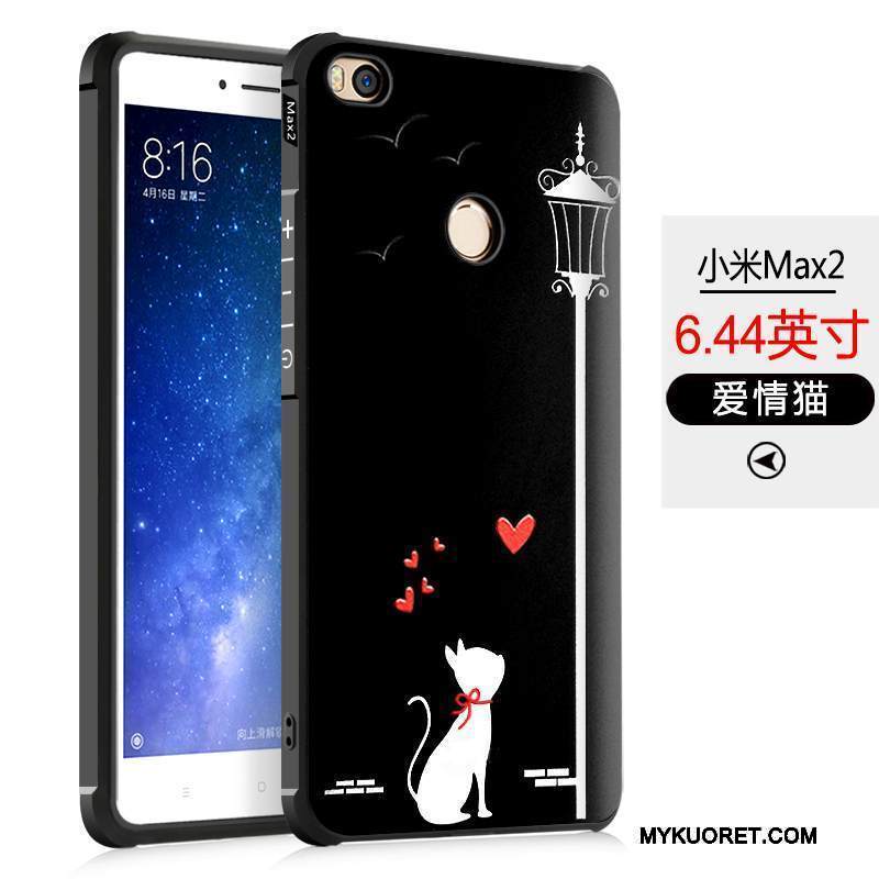 Kuori Mi Max 2 Suojaus Murtumaton Pieni, Kotelo Mi Max 2 Silikoni Musta Puhelimen Kuoret