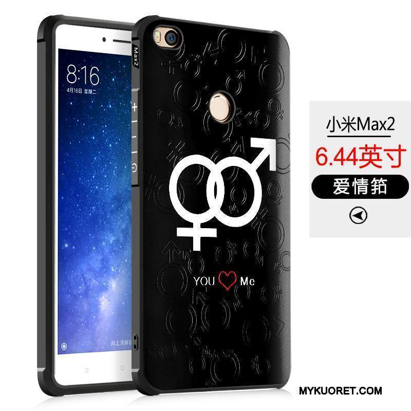 Kuori Mi Max 2 Suojaus Murtumaton Pieni, Kotelo Mi Max 2 Silikoni Musta Puhelimen Kuoret