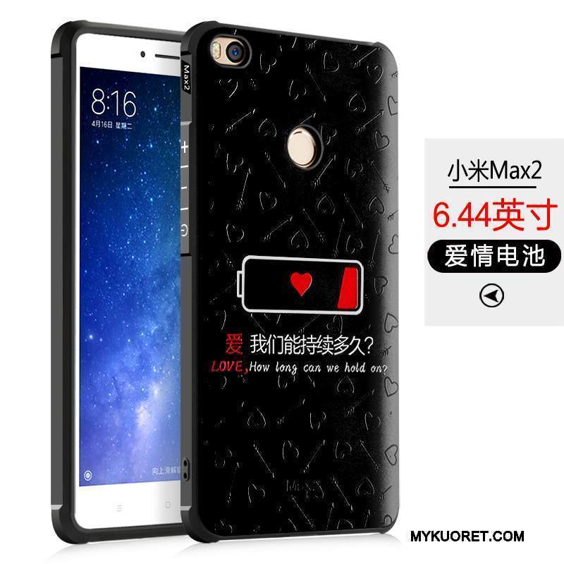 Kuori Mi Max 2 Suojaus Murtumaton Pieni, Kotelo Mi Max 2 Silikoni Musta Puhelimen Kuoret