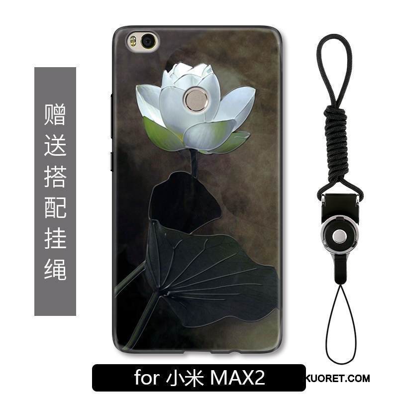 Kuori Mi Max 2 Tila Puhelimen Kuoret Kukka, Kotelo Mi Max 2 Kohokuviointi Yksinkertainen Valkoinen