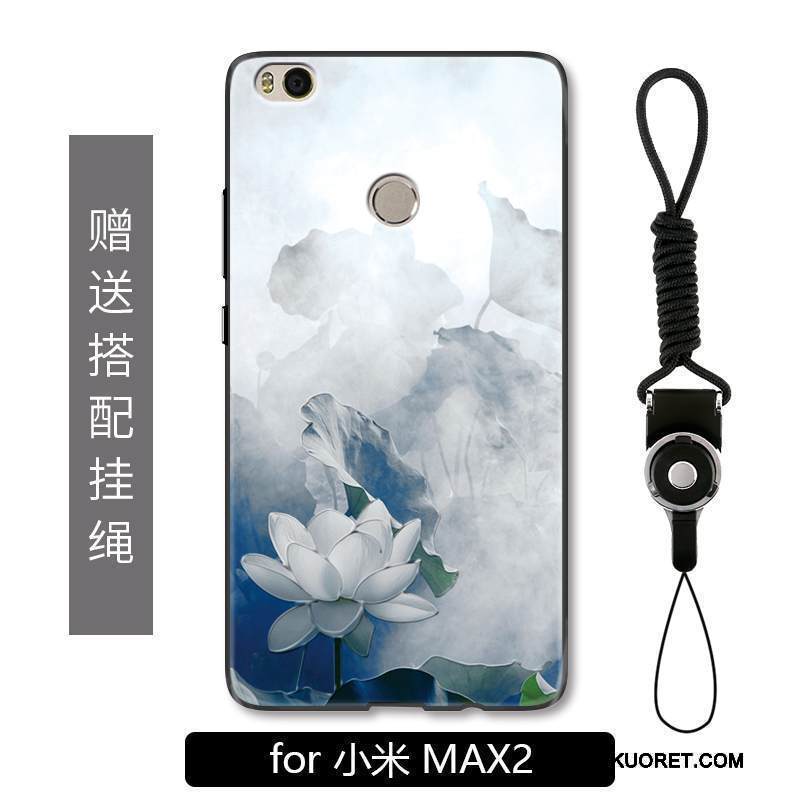 Kuori Mi Max 2 Tila Puhelimen Kuoret Kukka, Kotelo Mi Max 2 Kohokuviointi Yksinkertainen Valkoinen