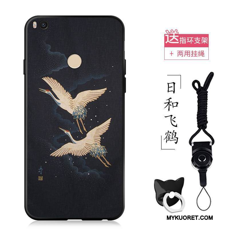 Kuori Mi Max 2 Vuosikerta Nosturi Pieni, Kotelo Mi Max 2 Pehmeä Neste Puhelimen Kuoret Murtumaton