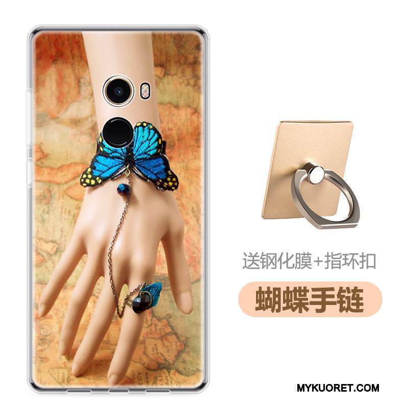 Kuori Mi Mix 2 Laukut Puhelimen Kuoret Musta, Kotelo Mi Mix 2 Pehmeä Neste Ihana Murtumaton