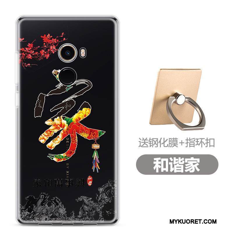 Kuori Mi Mix 2 Laukut Puhelimen Kuoret Musta, Kotelo Mi Mix 2 Pehmeä Neste Ihana Murtumaton