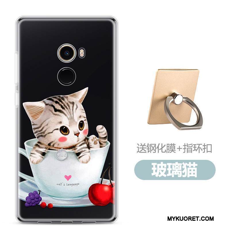 Kuori Mi Mix 2 Laukut Puhelimen Kuoret Musta, Kotelo Mi Mix 2 Pehmeä Neste Ihana Murtumaton