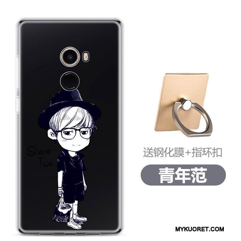 Kuori Mi Mix 2 Laukut Puhelimen Kuoret Musta, Kotelo Mi Mix 2 Pehmeä Neste Ihana Murtumaton