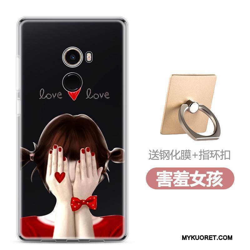 Kuori Mi Mix 2 Laukut Puhelimen Kuoret Musta, Kotelo Mi Mix 2 Pehmeä Neste Ihana Murtumaton