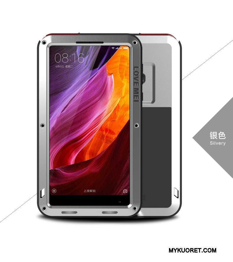 Kuori Mi Mix 2 Laukut Punainen Pieni, Kotelo Mi Mix 2 Metalli Kolme Puolustusta Puhelimen Kuoret