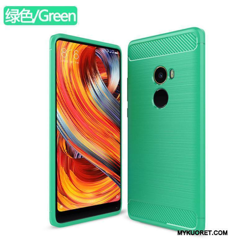 Kuori Mi Mix 2 Luova Pesty Suede Vihreä, Kotelo Mi Mix 2 Suojaus Persoonallisuus Puhelimen Kuoret