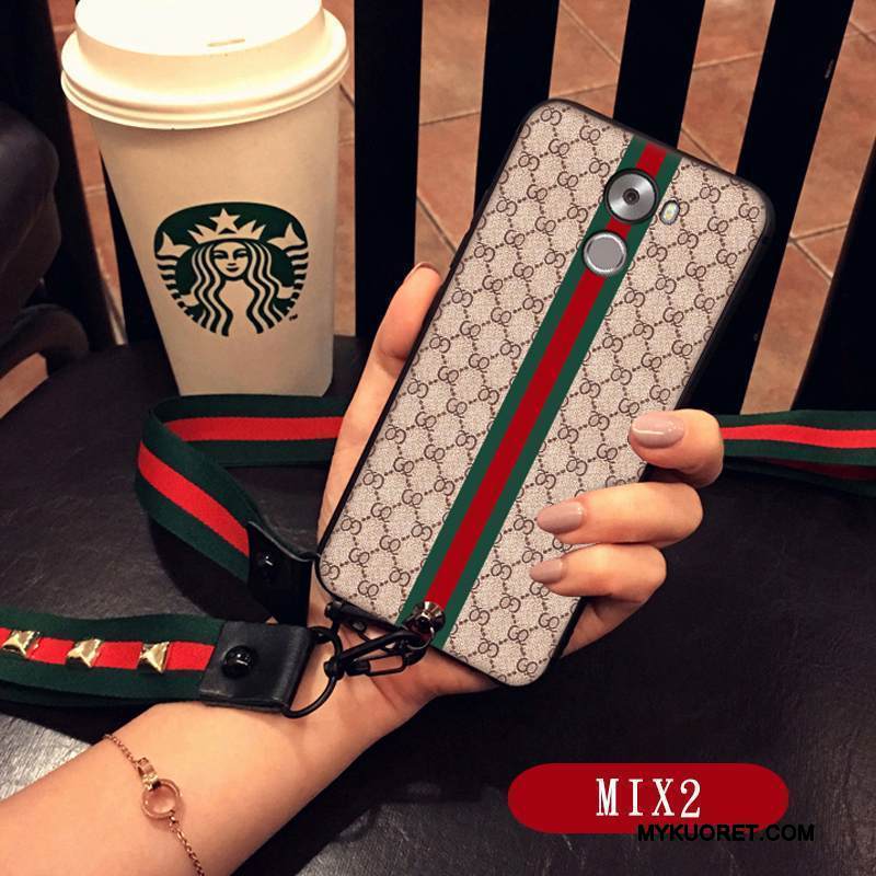 Kuori Mi Mix 2 Pehmeä Neste Ripustettava Kaula Khaki, Kotelo Mi Mix 2 Suojaus Puhelimen Kuoret Tuuli