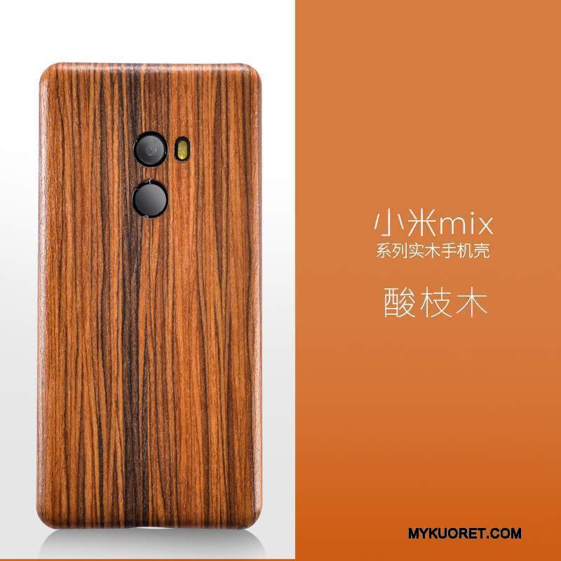 Kuori Mi Mix 2 Puu Musta Puhelimen Kuoret, Kotelo Mi Mix 2 Massiivipuu Ultra Ohut