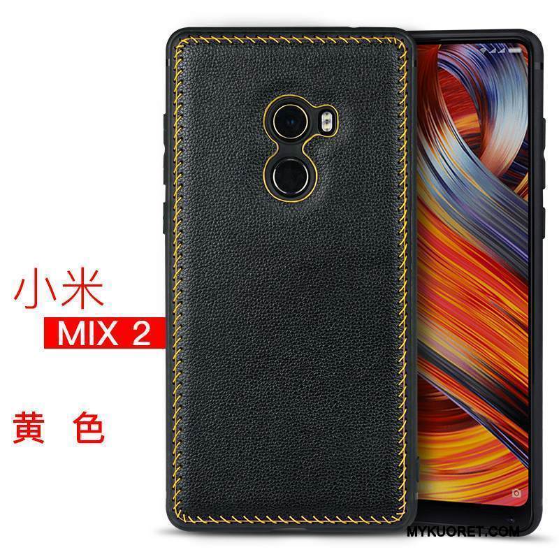 Kuori Mi Mix 2 Silikoni Pieni Eurooppa, Kotelo Mi Mix 2 Nahka Puhelimen Kuoret Musta