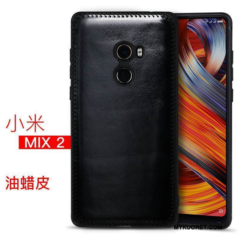 Kuori Mi Mix 2 Silikoni Pieni Eurooppa, Kotelo Mi Mix 2 Nahka Puhelimen Kuoret Musta
